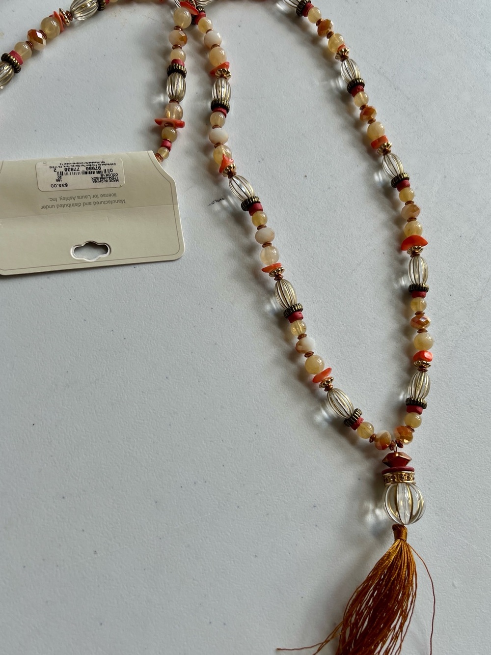 NWT Beaded Tassel Necklace